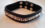 Leather Bicep Strap 1 Row S Pyr Stud
